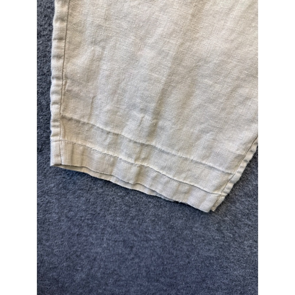 Orvis Womens XL 100% Linen Drawstring Elastic Waist Pants Beige Cruise Sailing - Picture 3 of 13